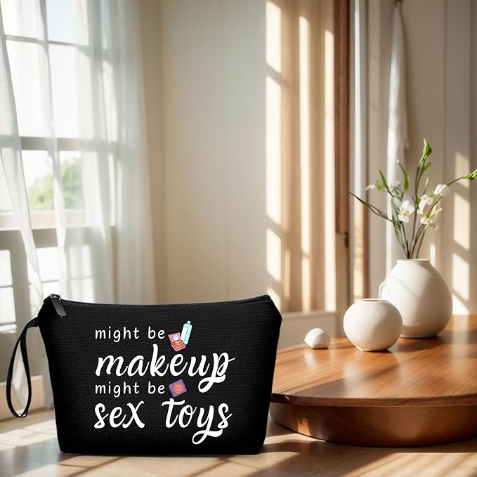 Funny Gifts for Friends, Unique Women's Makeup Bag, Travel Cosmetic Bag
