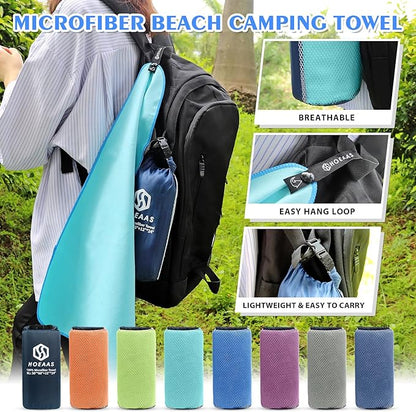 HOEAAS 2 Pack Microfiber Camping Towels
