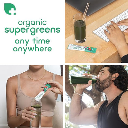 Zena Organic Super Greens Powder, 70+ Superfoods Drink Mix, 0 Sugar, 3G Fiber, Fruits, Veggies, Spirulina, Chlorella, Antioxidants, Pre & Probiotics, Digestive Enzymes, Mixed Berry Flavor, 30 Packets
