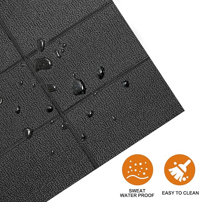 HOVSCO Foldable Treadmill Mat Non-Slip Exercise Bike Mat 1/4" Thick, 30"x63" Waterproof