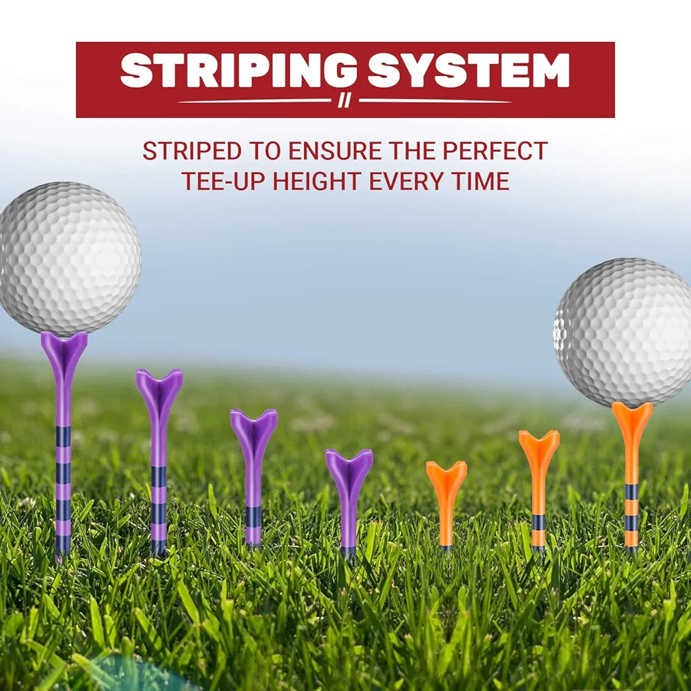 Professional 150 or 100 Pack Plastic Golf Tees , 4-Prongs Head Design to Reduce Friction & Side Spin, The Ultimate Gift for Golfers