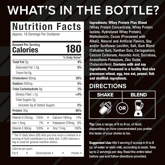 Whey Protein Powder | Six Star Whey Protein Plus | Whey Protein Isolate & Peptides | Lean Protein Powder for Muscle Gain | Muscle Builder for Men & Women | Triple Chocolate, 1.82 lbs (826 g)