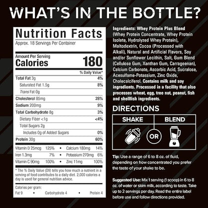 Whey Protein Powder | Six Star Whey Protein Plus | Whey Protein Isolate & Peptides | Lean Protein Powder for Muscle Gain | Muscle Builder for Men & Women | Triple Chocolate, 1.82 lbs (826 g)