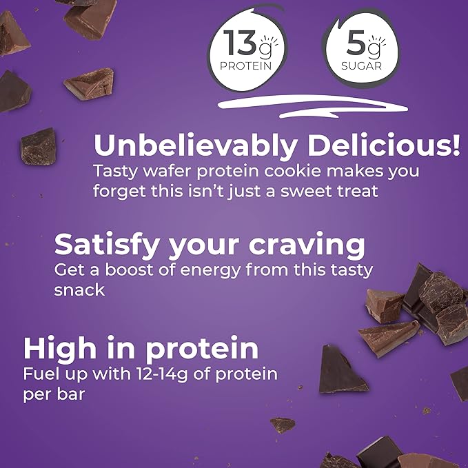Power Crunch Protein Wafer Bars, High Protein Snacks with Delicious Taste, Triple Chocolate, 1.4 Ounce (12 Count) (Pack of 2)
