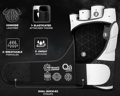 RDX MMA Gloves for Martial Arts Grappling Sparring Training, Cowhide Leather Open Palm and Wrist Strap, Padded Mitts for Muay Thai, Punching Bag, Speedball Workout Kickboxing Cage Fighting