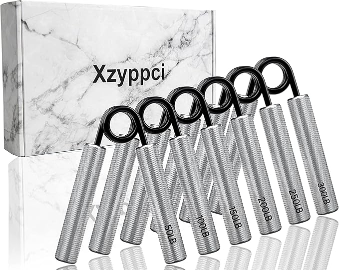 Grip Strength Trainer 50LBS-300LBS Metal, 6 Piece Set (50lb–200lb)