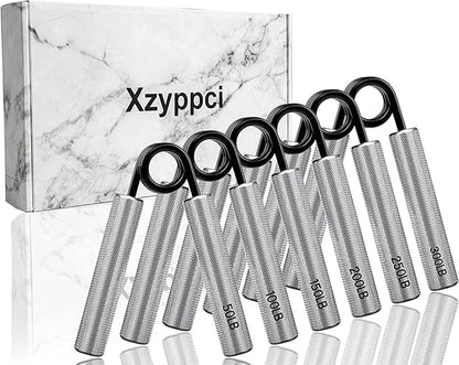 Grip Strength Trainer 50LBS-300LBS Metal, 6 Piece Set (50lb–200lb)