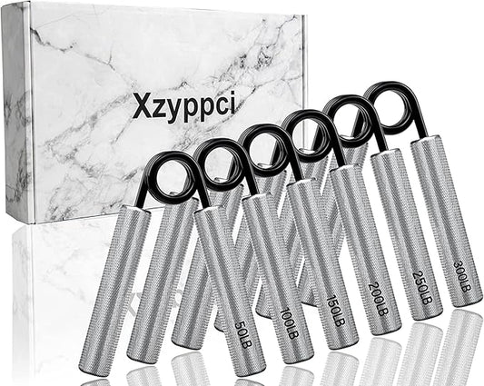 Grip Strength Trainer 50LBS-300LBS Metal, 6 Piece Set (50lb–200lb)