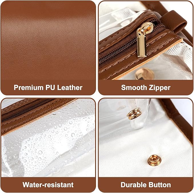 Travel Makeup Organizer Bag, Foldable Toiletry Bag with Detachable Pouches, Large Capacity 4-in-1 Roll-Up Cosmetic Storage with Handle for Women