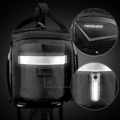 Bike Bag,Bicycle Bag,Bike Rack Bag,About 9L Big Capacity,Waterproof,Toolless Installation,Durable,With Portable Strap & Rain Cover Bike Trunk Storage Travel Bag Panniers