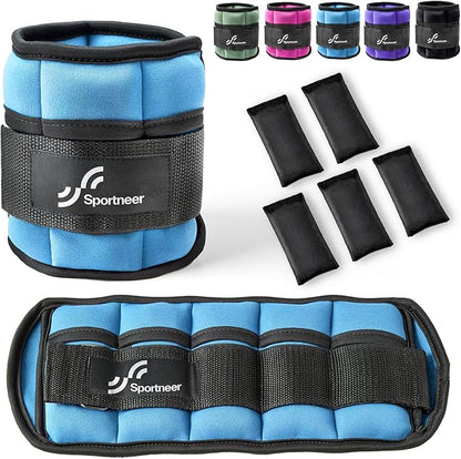 Sportneer Adjustable Ankle Weights for Women and Men 1 Pair 2 3 3 4 4 6 6 7 7 LBS