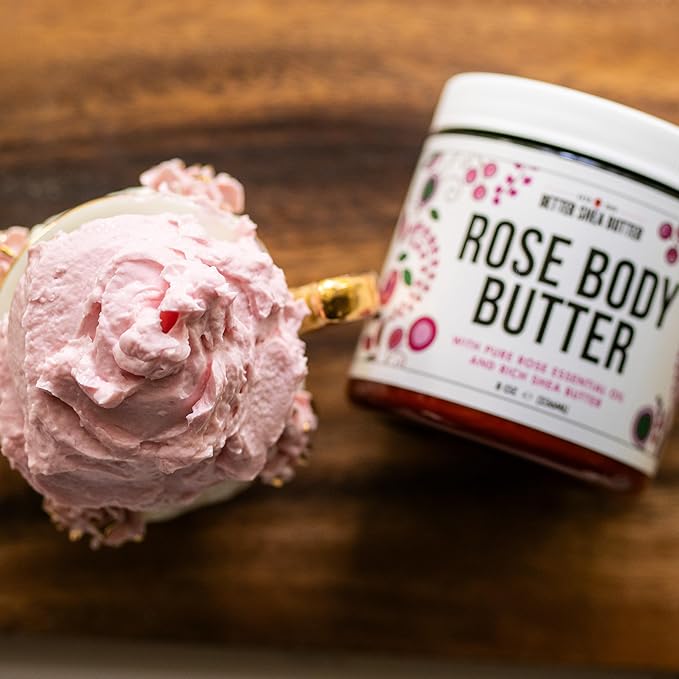 Natural Spa Gift Set for Women, Luxury Bath Set with Rose Bath Salt, Non Toxic Wax Melts and Rose Body Butter – Perfect as New Mom Gifts, Stress Relief Gifts, Gift Box for Women, Self Care Kit