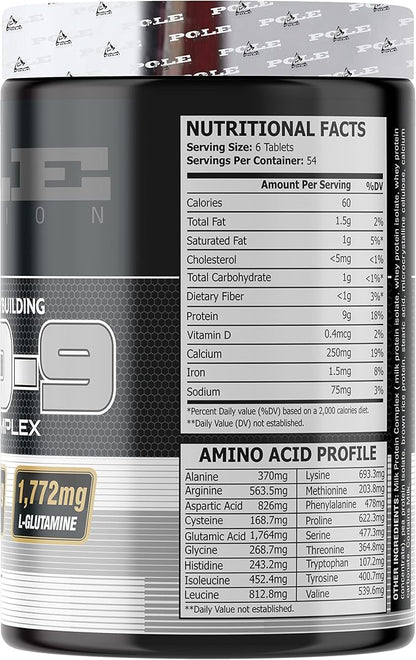 Amino 9 | Full Amino Acid Complex for Athletes & Bodybuilders | Nutraceutical Supplement for Enhanced Performance | 324 Tablets, 54 Servings