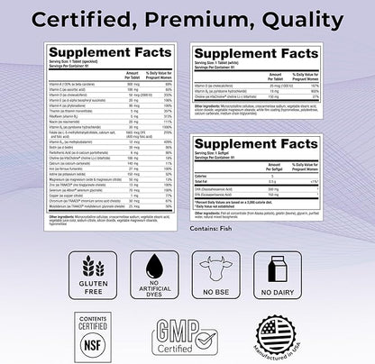 Theralogix TheraNatal Lactation Complete Postnatal Vitamin Supplement - 13-Week Supply - Breastfeeding Supplement for Women - NSF Certified - 182 Tablets & 91 Softgels
