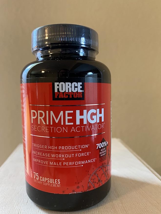 FORCE FACTOR Prime HGH Secretion Activator, 2-Pack, HGH Supplement for Men with AlphaSize to Help Trigger HGH Production, Increase Workout Force, & Improve Performance, 150 Capsules
