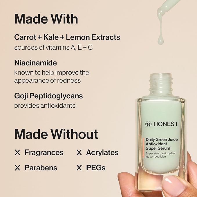 Honest Beauty Everyday Moisturizing Trio | Gentle Gel Cleanser, Green Juice Antioxidant Serum, Hydrogel Cream | 3-Step Routine | Vegan + Gentle for Sensitive Skin