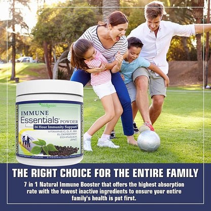 Wellgenix Immune Essentials - Multivitamin Powder for Men, Women & Kids - Vegan Supplement with Vitamins C, D Elderberry Zinc, Echinacea for Toddler, Kid & Adult - 7.57g (Raspberry Lemonade)
