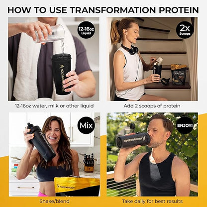 Transformation Protein Super Blend | Egg White, Collagen Peptides, and Plant Protein | 15 Billion CFU Probiotics | Digestive Enzymes | Low Carb Shake | Chocolate