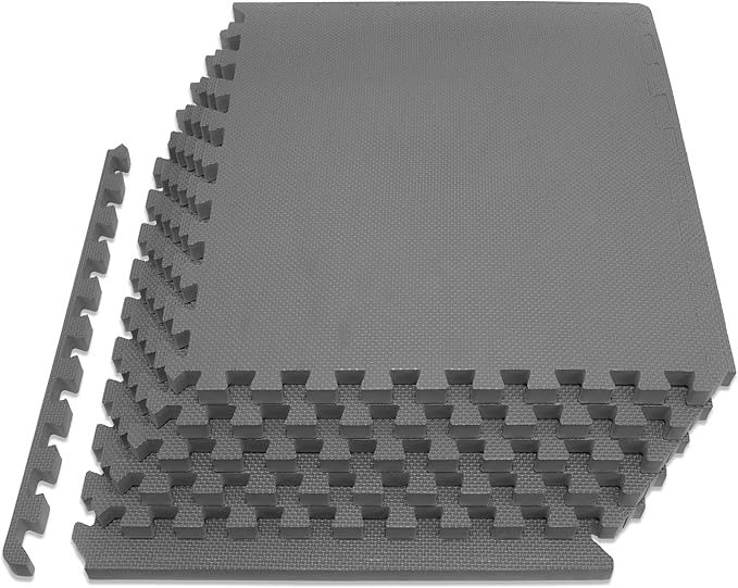 ProsourceFit Extra Thick Puzzle Exercise Mat 1 inch 24 Sq 6 Tiles