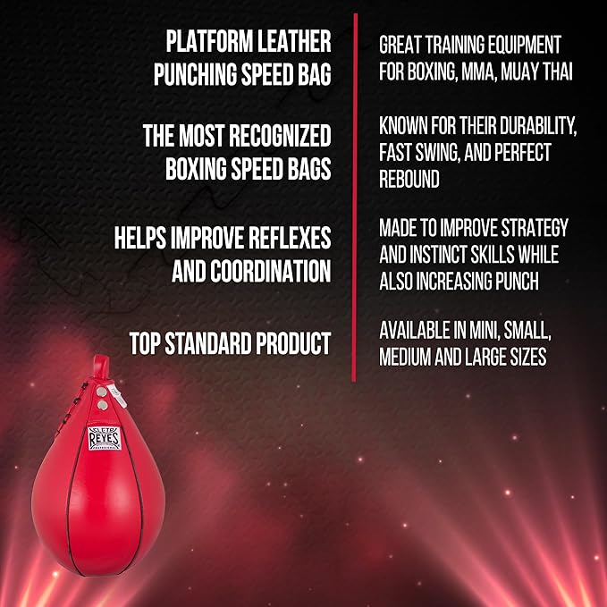 CLETO REYES Platform Leather Punching Speed Bag for Boxing, MMA, Muay Thai, Training Equipment