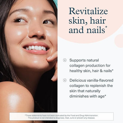 Youtheory Collagen Powder - Premium Collagen Supplement with Vitamin C & Biotin - Supports Healthy Hair, Nails, Skin & Joints* - Dairy, Soy & Gluten Free - Vanilla, 4.7 oz