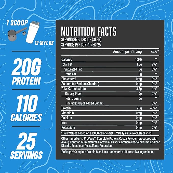 Huge Supplements Vegan Protein - Superior Plant-Based Protein Powder - 20g Protein Per Serving, Gluten Free, Lactose Free & Non-GMO (Graham Cracker)