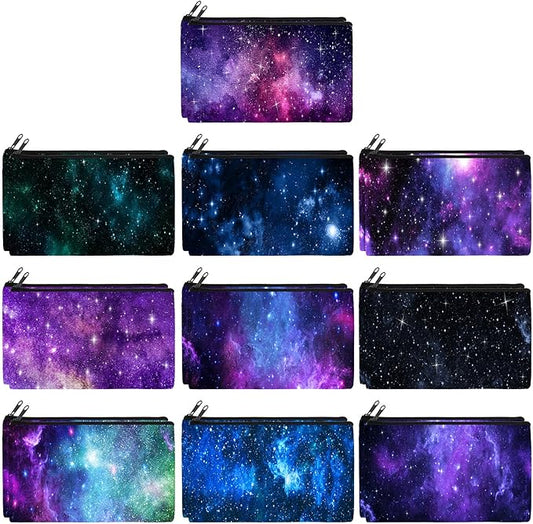 Reginary 20 Pieces Cosmetic Bag for Women, Roomy Makeup Bags with Zipper Toiletry Bag Pouch Travel Packing Accessory Organizer Gifts, 7 x 4.3 Inches (Starry Sky)