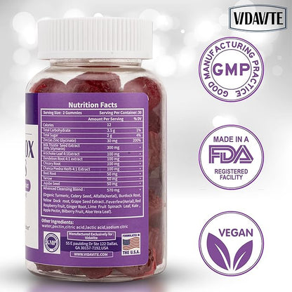 Liver Cleanse Detox & Repair Gummies — 1500mg Silymarin Milk Thistle Supplement with Artichoke, Dandelion and 20+ Herbs — Essential Liver Support Supplement for Men & Women (60 Vegan Gummies)