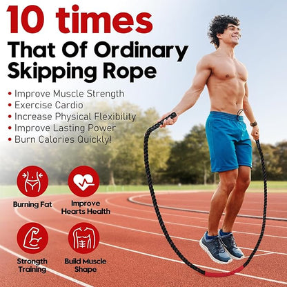 Jump Rope, 3lb 4lb 5lb Weighted Jump Rope 9.8ft Heavy