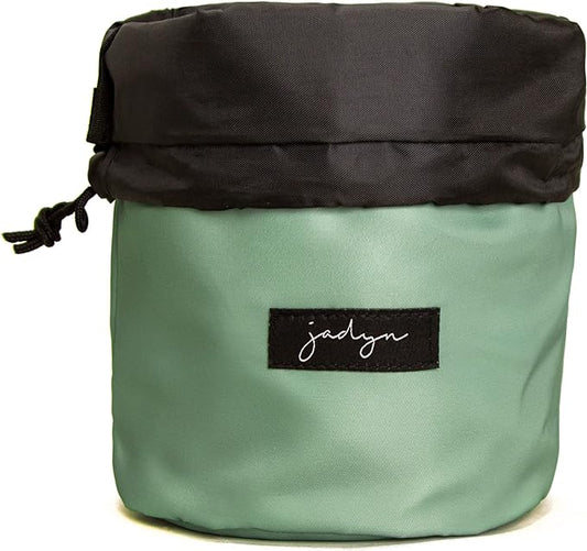 Jadyn Durable Cinch Top Makeup Organizer - Compact Travel Makeup Bag - 7 Interior Pockets for Cosmetics - Drawstring Toiletry Travel Bag for Women - 6L Storage Capacity - (Sage Green)