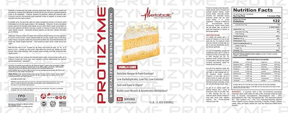 Metabolic Nutrition, Protizyme, 100% Whey Protein Powder, High Protein, Low Carb, Low Fat Whey Protein, Digestive Enzymes, 24 Essential Vitamins and Minerals, 4 Pound (52 ser)