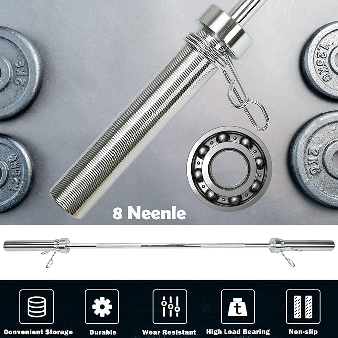 Threaded Chrome Barbell Bar 1-2 Inch Barbell Diameter