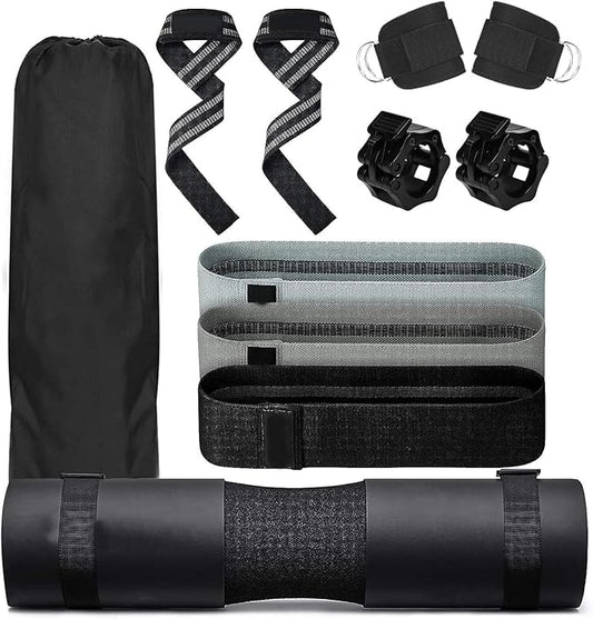 Gym Barbell 11-Piece Set Pink Pad for Squat