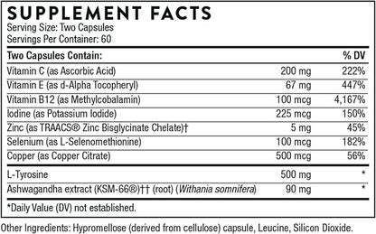 THORNE Thyrocsin - Thyroid Cofactors for Thyroid Function Support - 120 Capsules