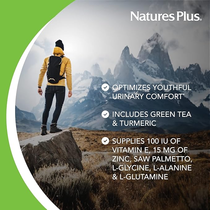 Natures Plus AgeLoss Prostate Support - 90 Capsules - with Zinc, Lycopene, Vitamin E, Pumpkin Seed & Saw Palmetto - Vegetarian, Gluten Free - 30 Servings