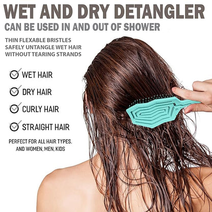 Fiora Naturals Hair Detangling Brush -100% Bio-Friendly Hair Detangler Brush w/Ultra-soft Bristles- Glide Through Tangles with Ease - For Curly, Fine, Women, Men, Kids, Toddlers, Wet and Dry Hair
