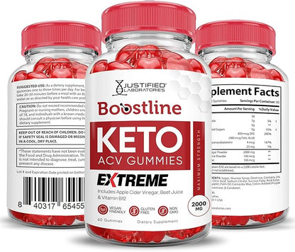 (2 Pack) Boostline Keto ACV Gummies Extreme 2000MG Boost Line Keto Gummies Apple Cider Vinegar Formulated with Pomegranate Beet Juice Powder B12 Vegan Non GMO120 Gummys