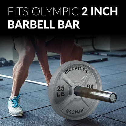 Deep Dish 2-Inch Olympic Cast Iron Weight Plates with E-Coating