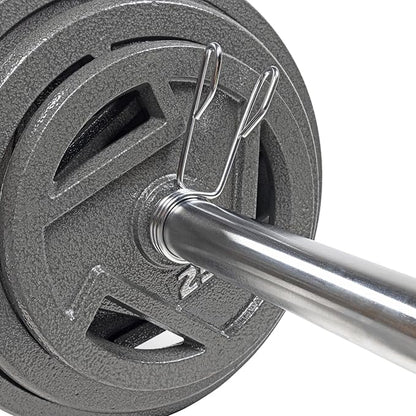 Signature Fitness Cast Iron Olympic 2-Inch Weight Plates Including 7FT Olympic Barbell, 130-Pound, 300-Pound or 325-Pound Set, Multiple Packages
