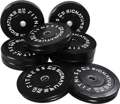 Olympic Bumper Plates, 2" Weight Plates for Strength Training & Weightlifting, Pairs, Sets or Sets with 7FT Barbell, Multiple Options