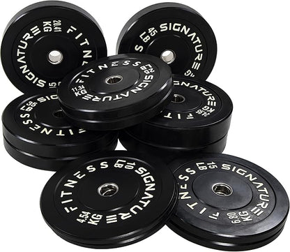 Olympic Bumper Plates, 2" Weight Plates for Strength Training & Weightlifting, Pairs, Sets or Sets with 7FT Barbell, Multiple Options