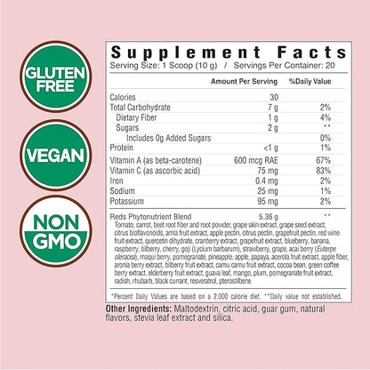 COUNTRY FARMS Super Reds, Energizing Polyphenol Superfood, Over 40 Super Fruits and Berries, Powerful Antioxidants and Polyphenols, Supports Energy, Supports Circulation, 40 Servings, Mixed Berry