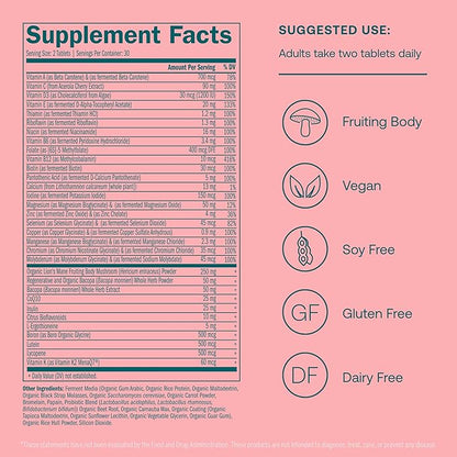 True Grace Daily Women’s Multivitamin 50+ - 60 Easy-to-Swallow Tablets - Immune, Energy, Longevity & Memory Support - Gluten Free, Soy Free, Iron Free, Vegan - 30 Servings