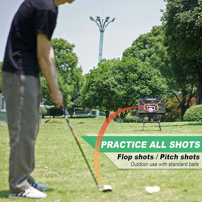 Foldable Chipping Net with Mat & Balls, Indoor Golf Practice Chipping Target, Backyard Golf Game & Gifts