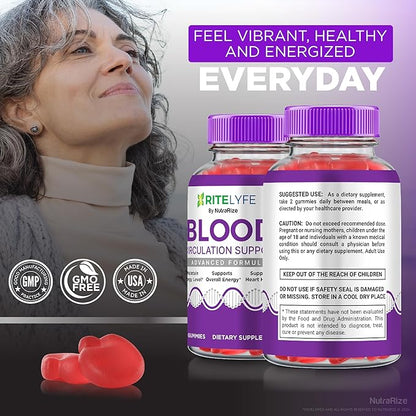 RiteLyfe Gummies, Official Rite Lyfe Blood Gummies, All Natural Stabilizer to Maintain Stable Healthy Levels and Overall Wellness, Premium Formula RiteLyfe Gomitas Review (60 Gummies)