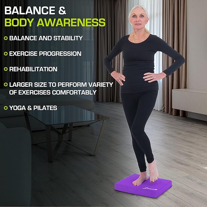 ProsourceFit Exercise Balance Pad – Cushioned Non-Slip Foam