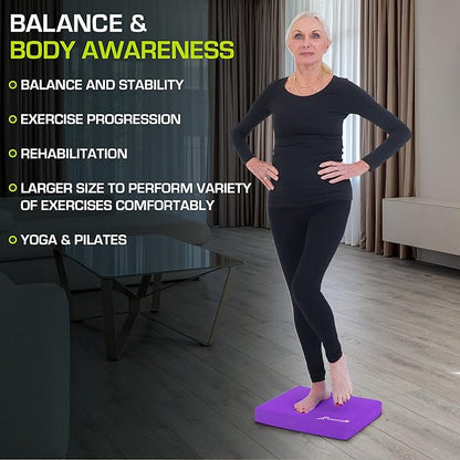 ProsourceFit Exercise Balance Pad – Cushioned Non-Slip Foam
