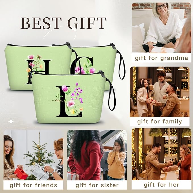 SEAMOON Birthday Friendship Bridesmaid Team Gifts for Employees Women Mom Aunt Daughter Teenage Girl Personalized Make up Cosmetic Bag Travel with Mirror Mothers Day Christmas Graduation L