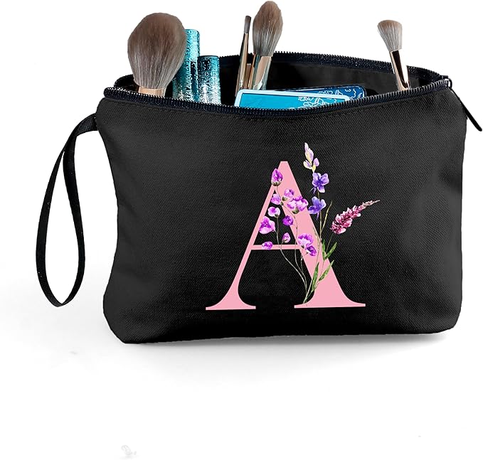 SEAMOON Women Birthday Unique Maid of Honor Friendship Gifts for Women Sister Bridesmaid Bride Personalized Travel Makeup Cosmetic Bag with Mirror Valentines Mothers Day Christmas Graduation A