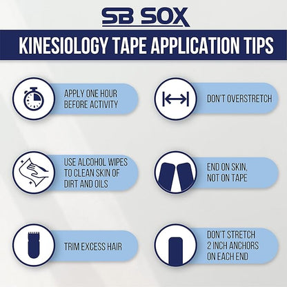SB SOX Pro Synthetic Kinesiology Tape (Precut & Uncut Options) – Longer Lasting Performance Fabric Option to Our Original Cotton Kinesiology Tape - Also Latex Free, Water Resistant! (Purple - Uncut)